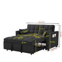 FlipNest 3-in-1 Convertible Velvet Sofa Bed