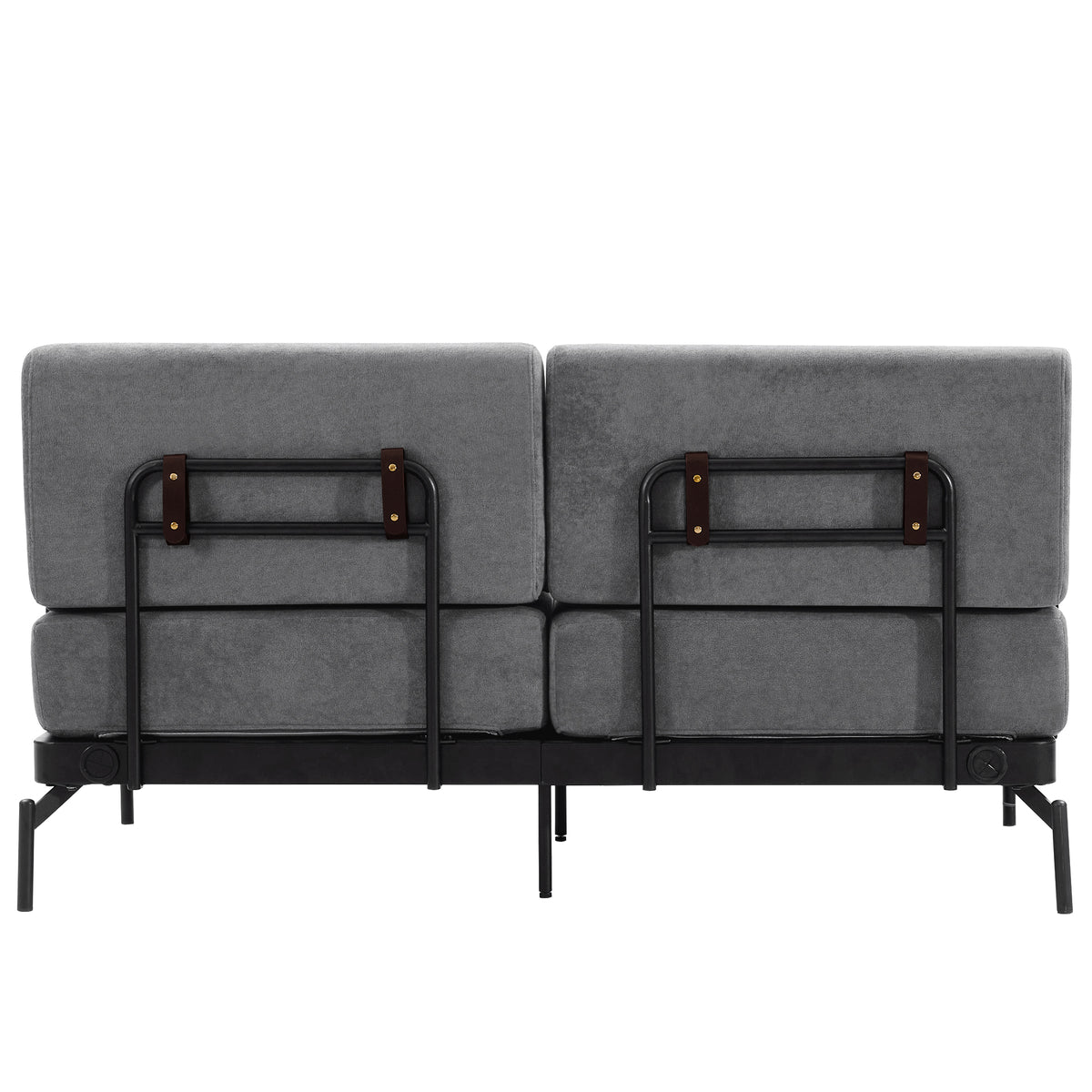 VoltForm 2-Seater Sofa – Modern Chenille Loveseat with USB & Cylinder Arms