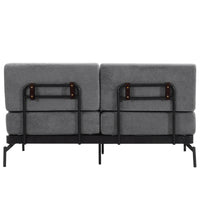 VoltForm 2-Seater Sofa – Modern Chenille Loveseat with USB & Cylinder Arms