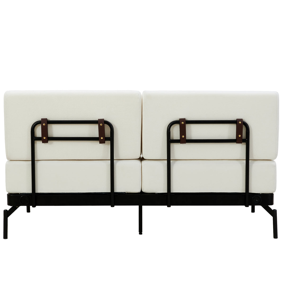 VoltForm 2-Seater Sofa – Modern Chenille Loveseat with USB & Cylinder Arms