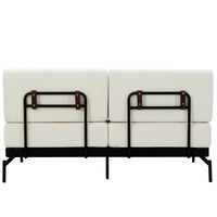 VoltForm 2-Seater Sofa – Modern Chenille Loveseat with USB & Cylinder Arms