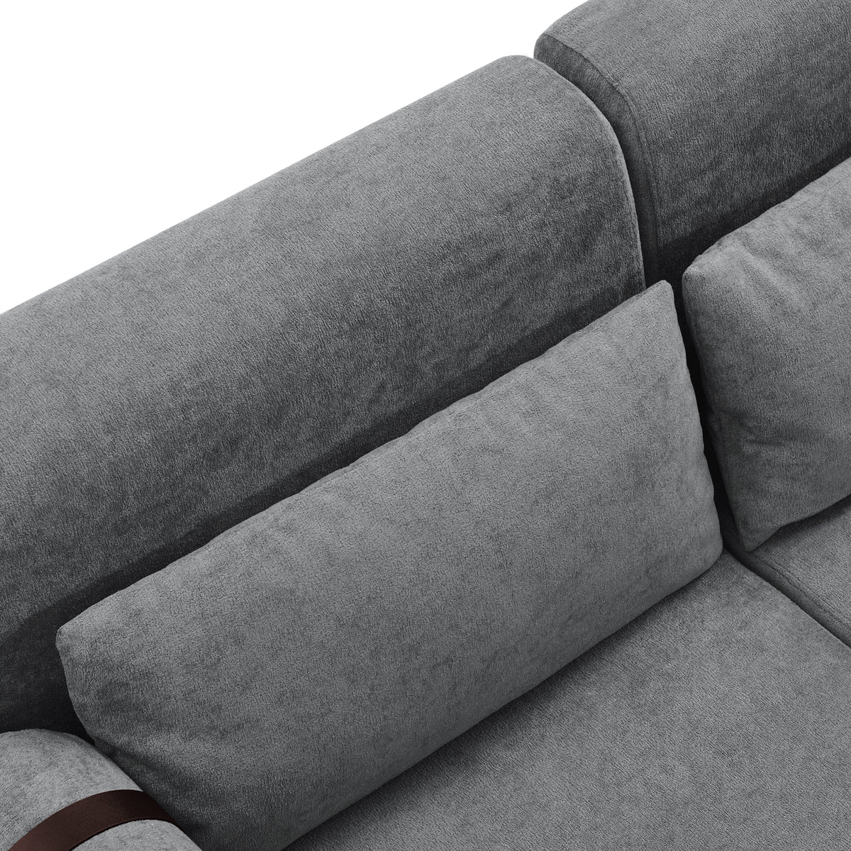 VoltForm 2-Seater Sofa – Modern Chenille Loveseat with USB & Cylinder Arms
