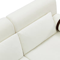 VoltForm 2-Seater Sofa – Modern Chenille Loveseat with USB & Cylinder Arms