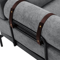 VoltForm 2-Seater Sofa – Modern Chenille Loveseat with USB & Cylinder Arms