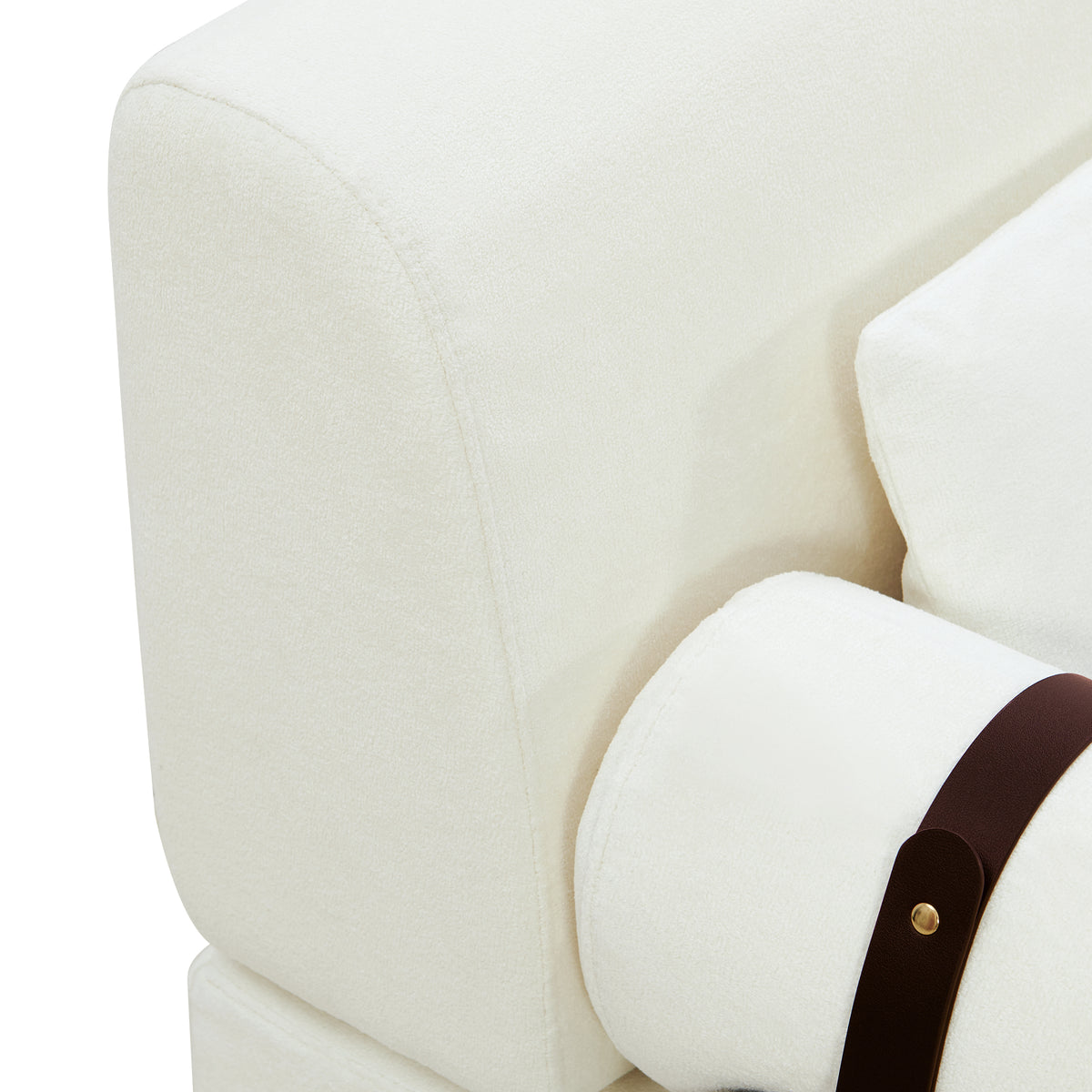 VoltForm 2-Seater Sofa – Modern Chenille Loveseat with USB & Cylinder Arms
