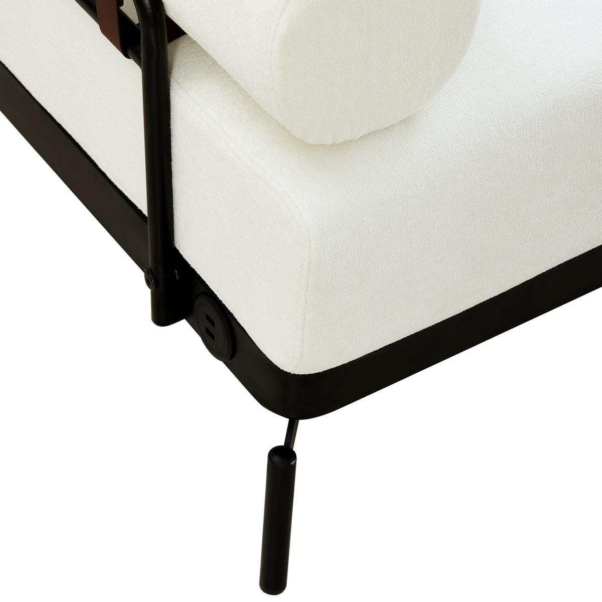 VoltForm 2-Seater Sofa – Modern Chenille Loveseat with USB & Cylinder Arms