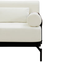 VoltForm 2-Seater Sofa – Modern Chenille Loveseat with USB & Cylinder Arms