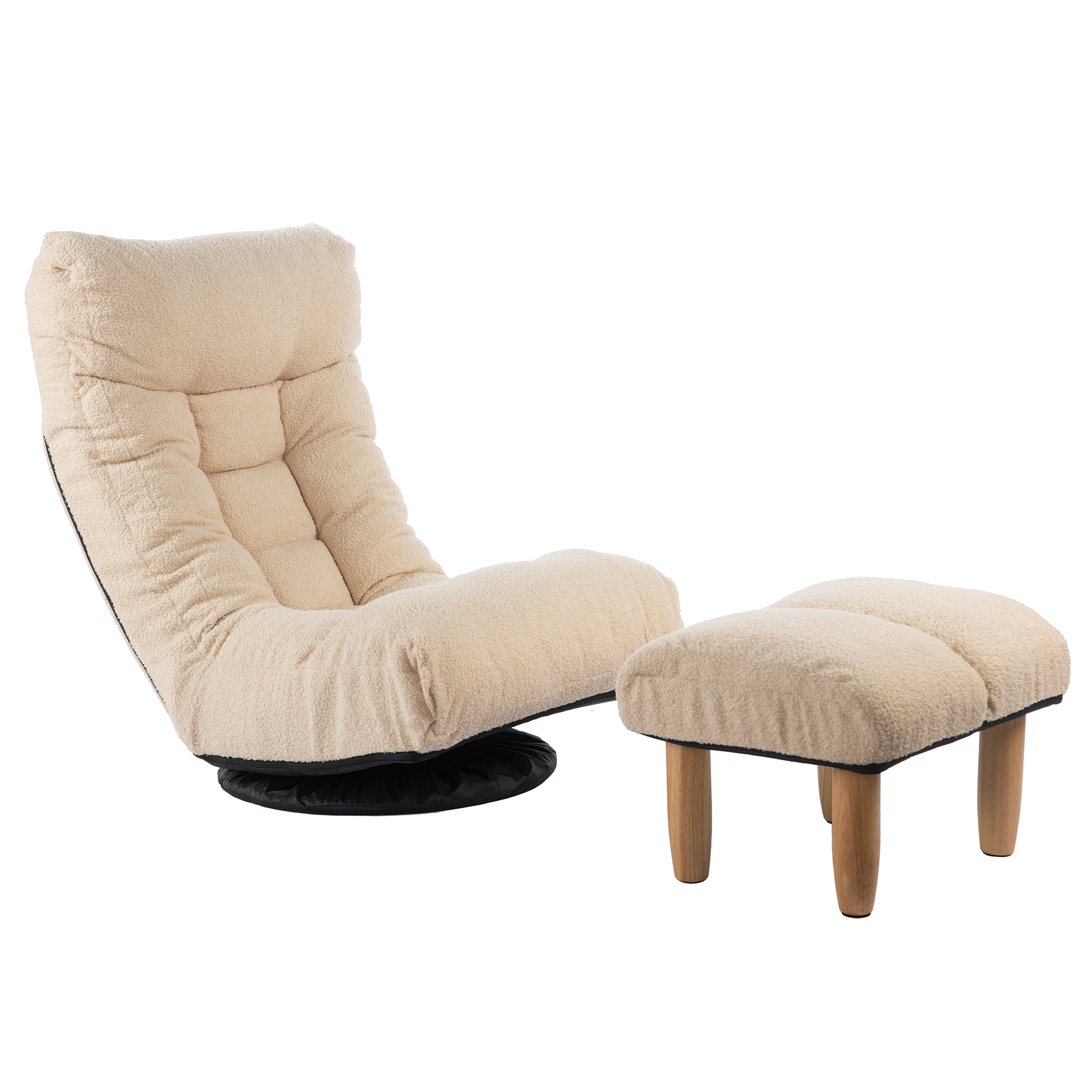 GlideNest Recliner Set – Adjustable Swivel Lounge Chair with Ottoman