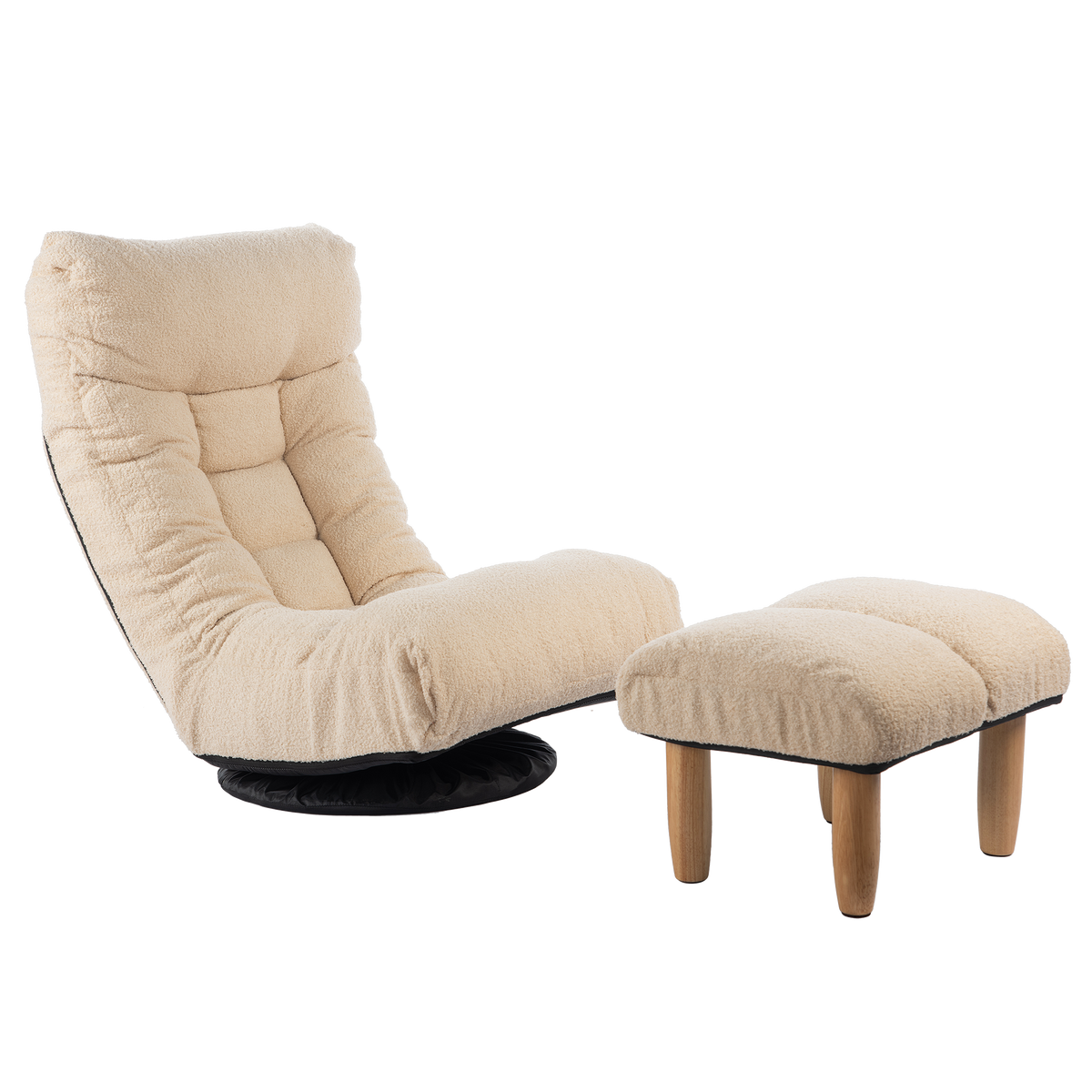 GlideNest Recliner Set – Adjustable Swivel Lounge Chair with Ottoman