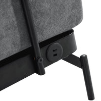 VoltForm 2-Seater Sofa – Modern Chenille Loveseat with USB & Cylinder Arms