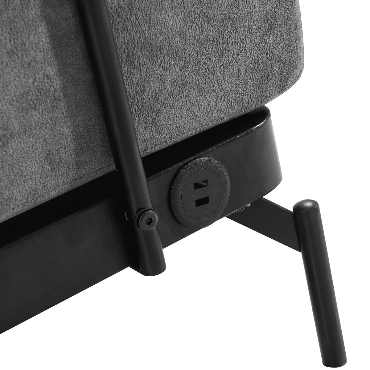 VoltForm 2-Seater Sofa – Modern Chenille Loveseat with USB & Cylinder Arms