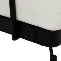 VoltForm 2-Seater Sofa – Modern Chenille Loveseat with USB & Cylinder Arms