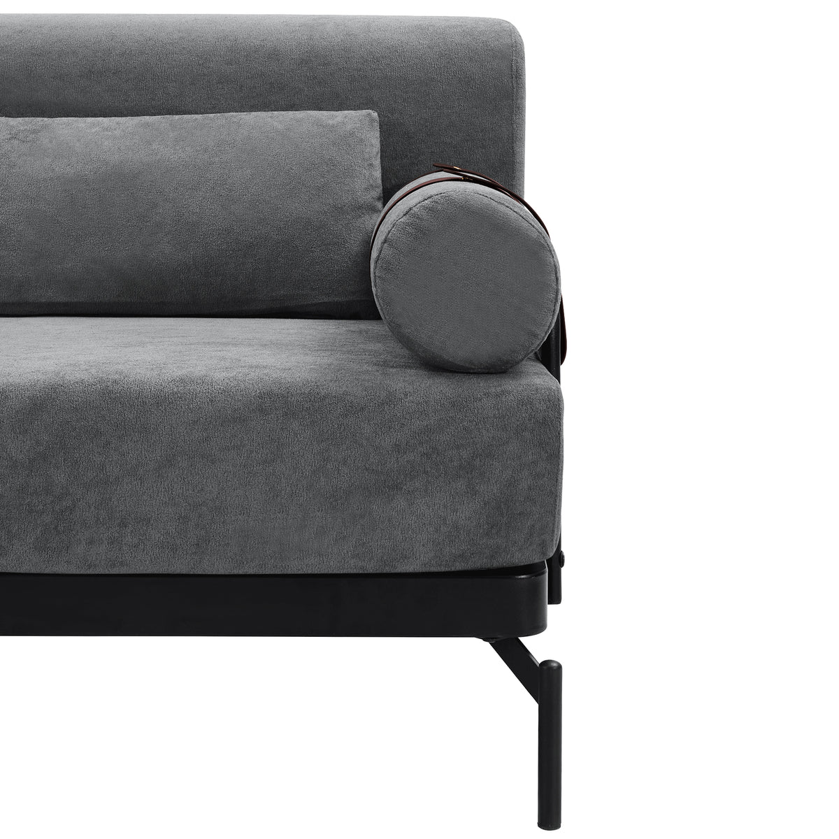 VoltForm 2-Seater Sofa – Modern Chenille Loveseat with USB & Cylinder Arms
