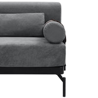 VoltForm 2-Seater Sofa – Modern Chenille Loveseat with USB & Cylinder Arms