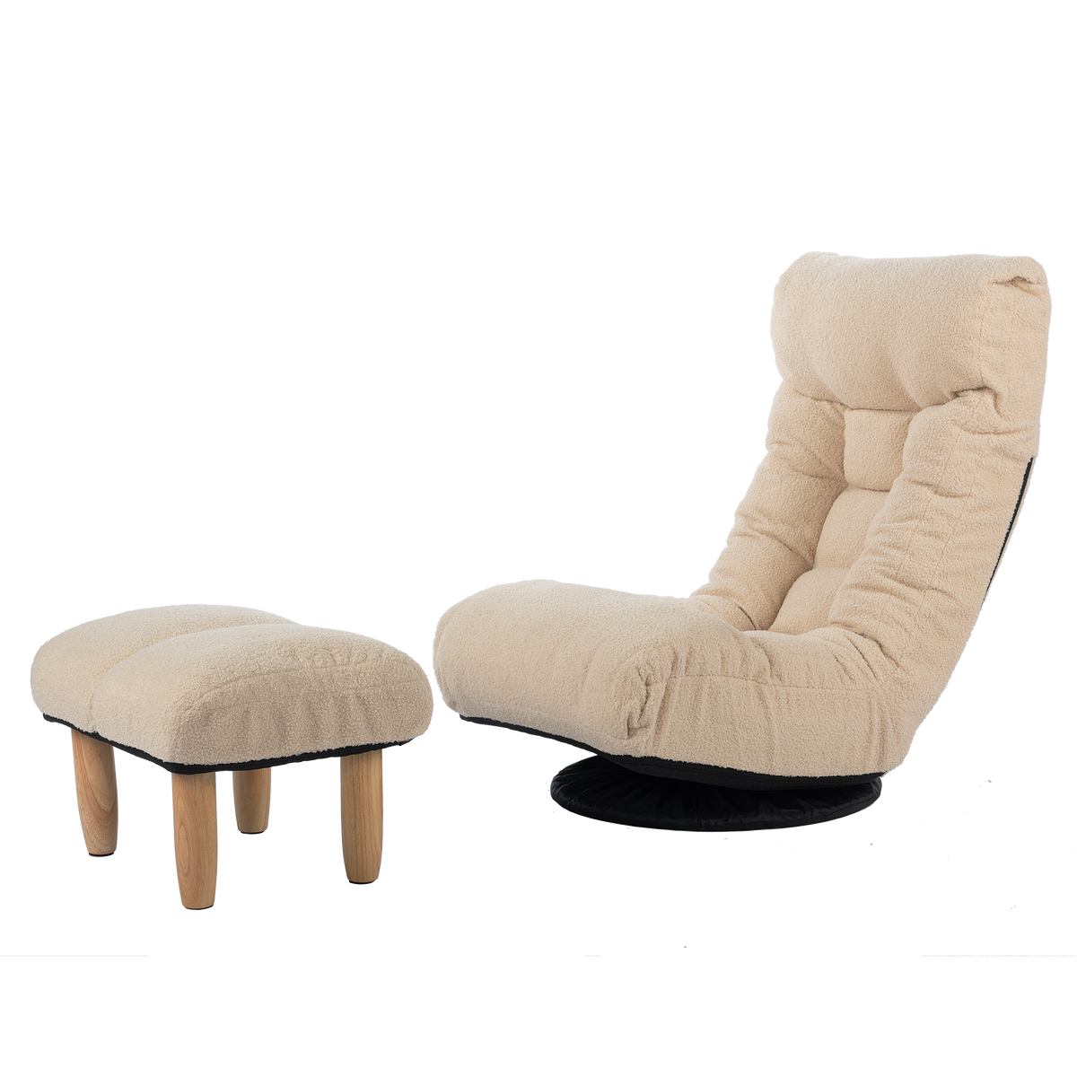 GlideNest Recliner Set – Adjustable Swivel Lounge Chair with Ottoman