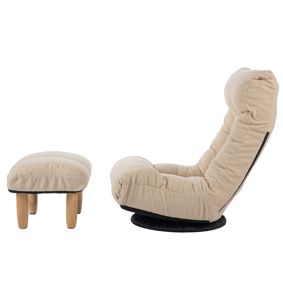 GlideNest Recliner Set – Adjustable Swivel Lounge Chair with Ottoman