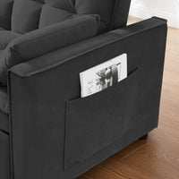 FlipNest 3-in-1 Convertible Velvet Sofa Bed