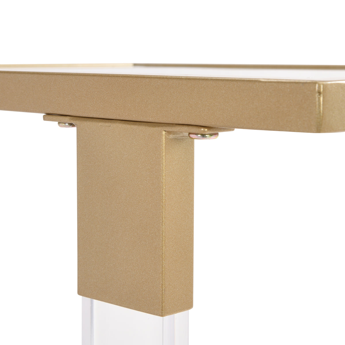 Aerlune Rolling Accent Table – Glass, Acrylic & Gold Frame
