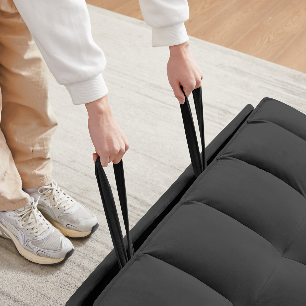 FlipNest 3-in-1 Convertible Velvet Sofa Bed
