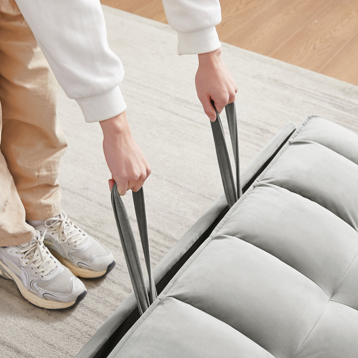 FlipNest 3-in-1 Convertible Velvet Sofa Bed
