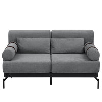 VoltForm 2-Seater Sofa – Modern Chenille Loveseat with USB & Cylinder Arms