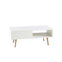 Rovia Cane Sliding Coffee Table – Natural Wood, 41”