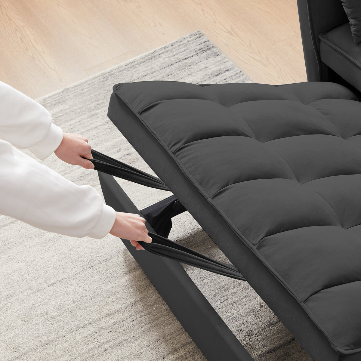 FlipNest 3-in-1 Convertible Velvet Sofa Bed