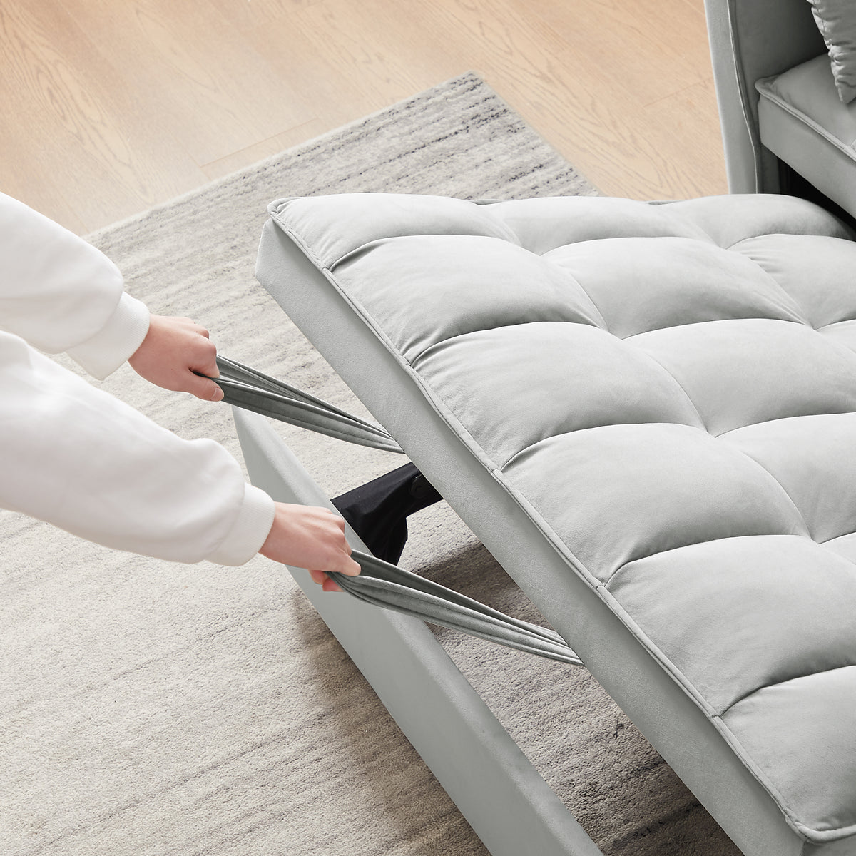 FlipNest 3-in-1 Convertible Velvet Sofa Bed