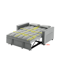 FlipNest 3-in-1 Convertible Velvet Sofa Bed