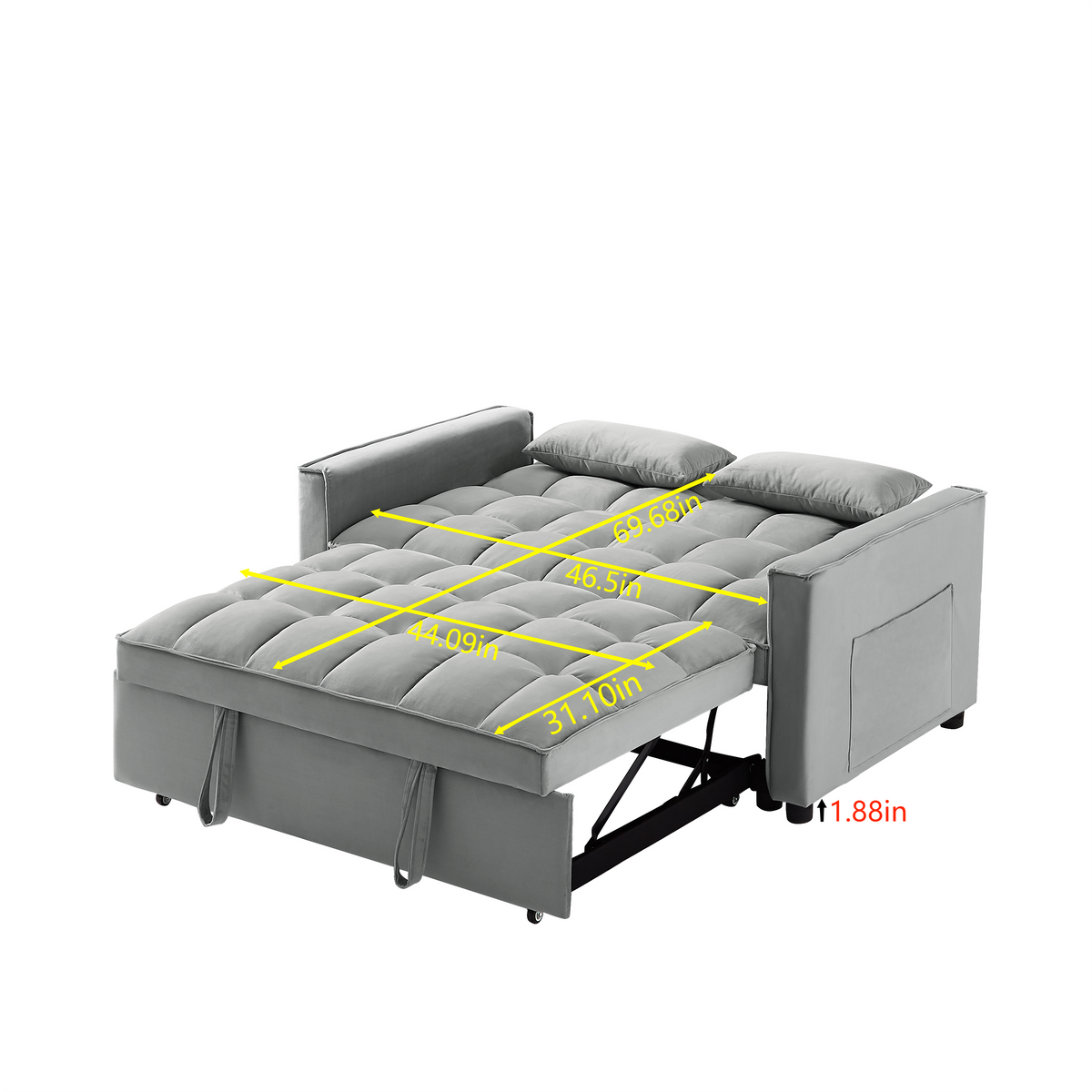 FlipNest 3-in-1 Convertible Velvet Sofa Bed