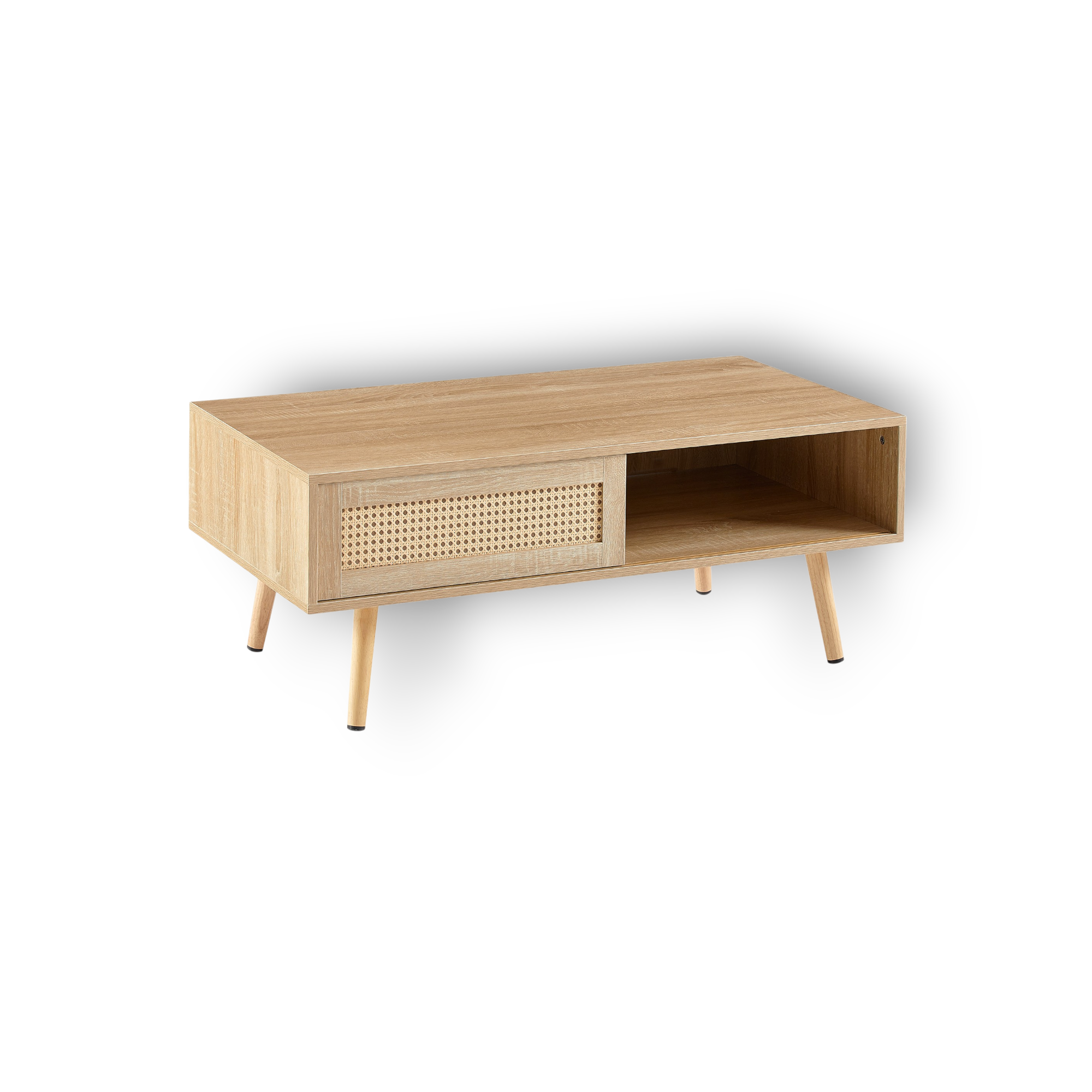 cane sliding coffee table