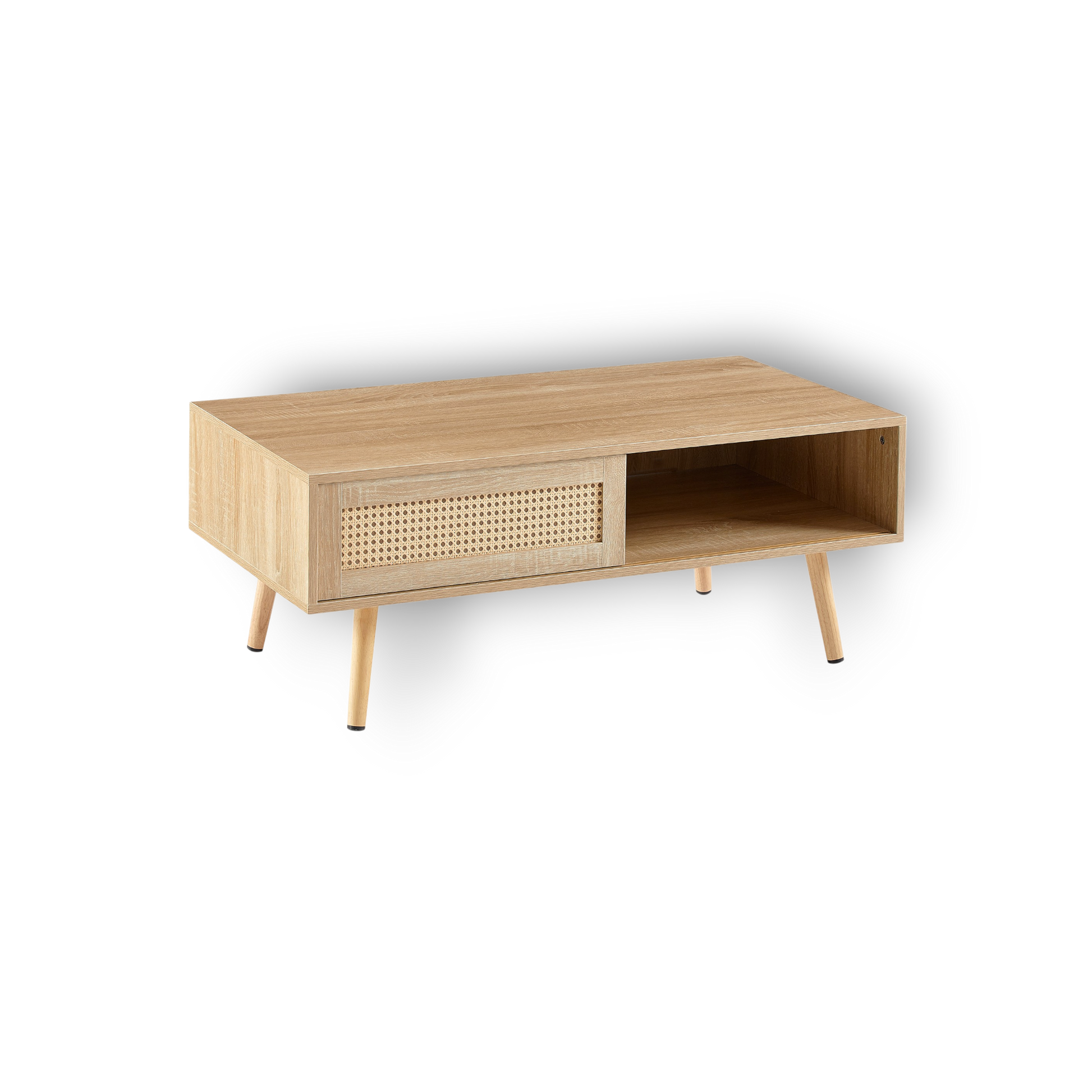 cane sliding coffee table