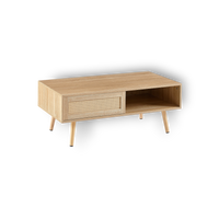 cane sliding coffee table