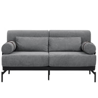 VoltForm 2-Seater Sofa – Modern Chenille Loveseat with USB & Cylinder Arms