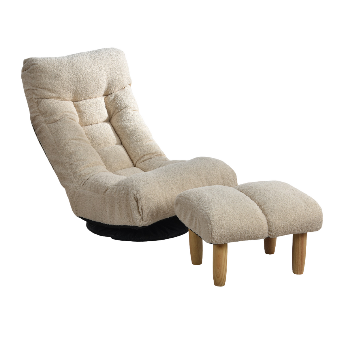 GlideNest Recliner Set – Adjustable Swivel Lounge Chair with Ottoman