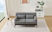 VoltForm 2-Seater Sofa – Modern Chenille Loveseat with USB & Cylinder Arms