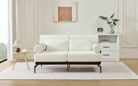 VoltForm 2-Seater Sofa – Modern Chenille Loveseat with USB & Cylinder Arms