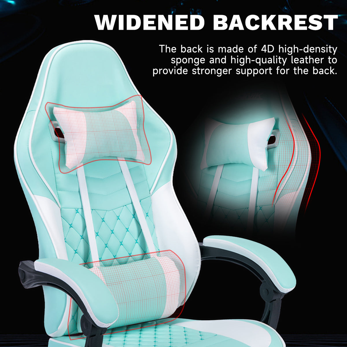 Arelva Pro Gaming Chair – 7 Colors, Footrest & 135° Recline