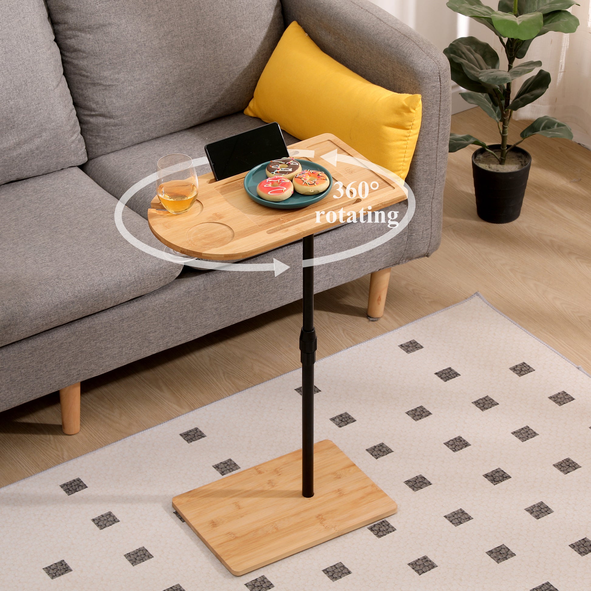 multi-slot bamboo laptop table