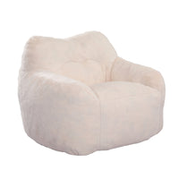 MuffBean Plush Beanbag Chair – Oversized Lounge Seat with Armrests - White