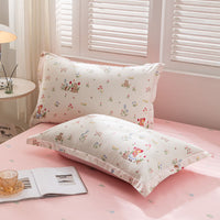 “BlossomMood” Pink Floral Cotton Bedding Set – TwinXL 3-Piece