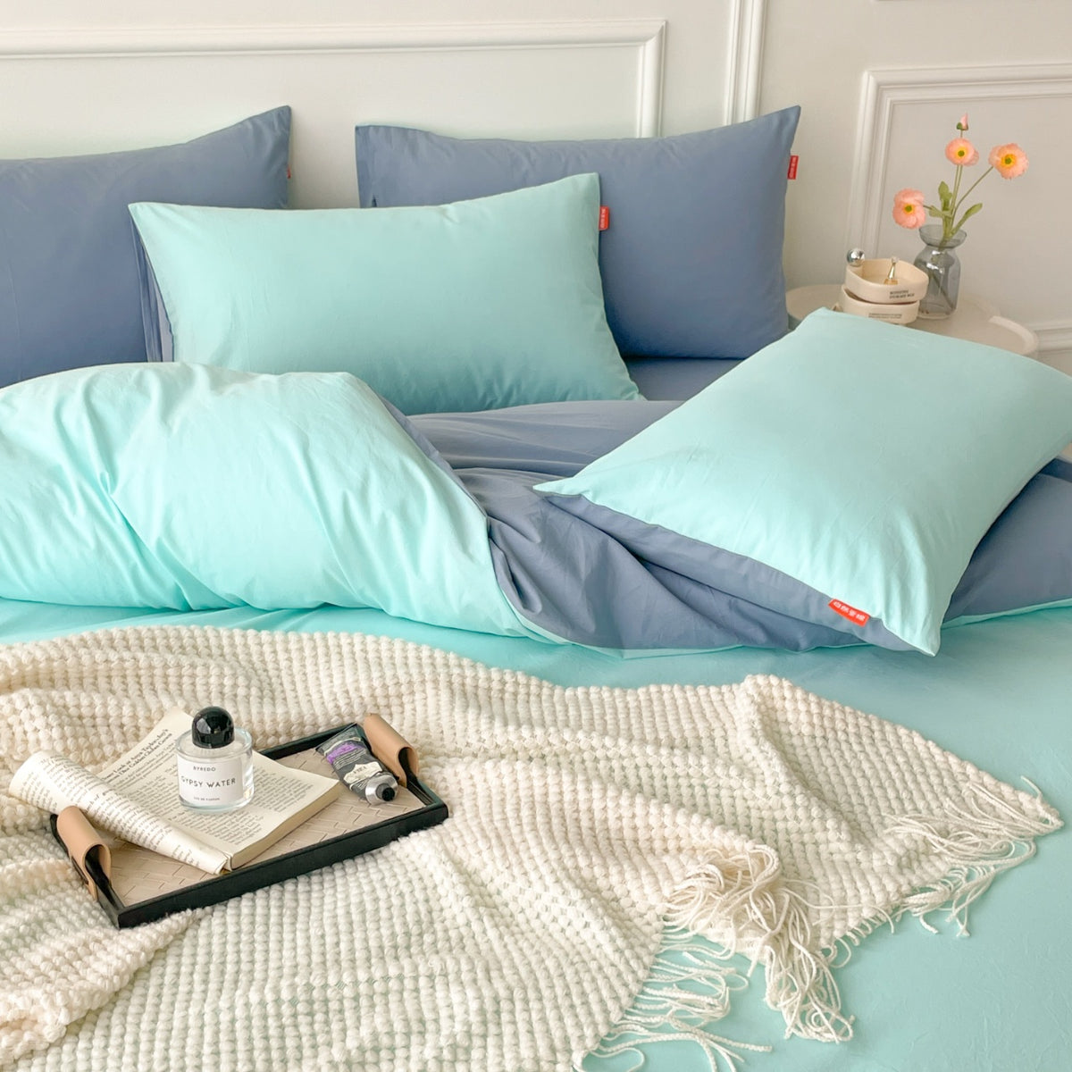 “ToneWeave” Washed Cotton Duvet Queen Set