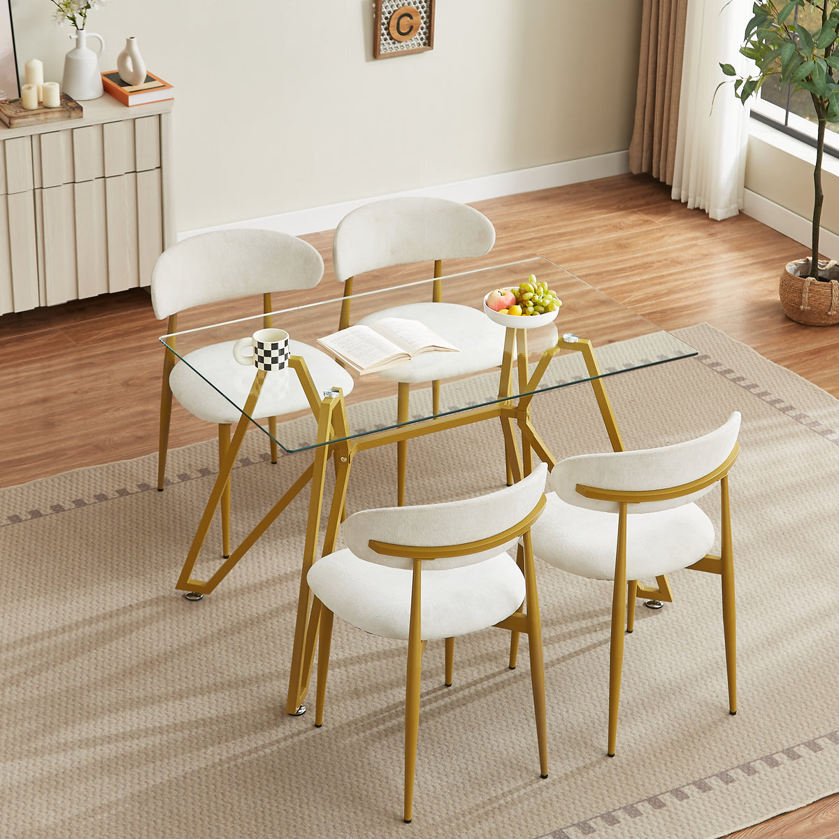 LucenGlow Dining Set (1 Table + 2 Chairs)