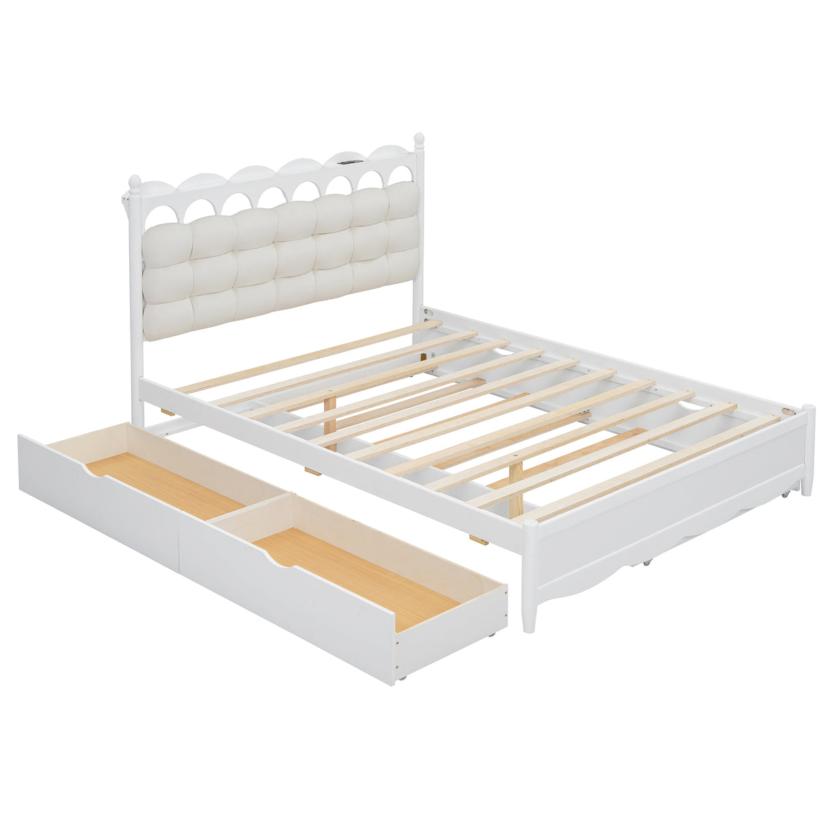 CloudArch Queen Storage Bed with Trundle
