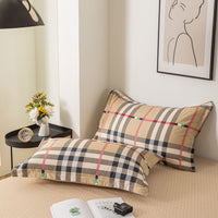 “GridNest” Checkered Cotton Bedding Set – TwinXL 3-Piece